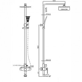 Shower Tap Contemporary Rain Shower / Handshower Included Brass Chrome