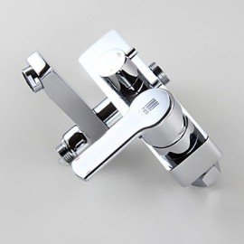 Contemporary Chrome Brass Shower Tap with Air Injection Technology Shower Head