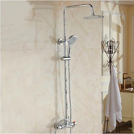 Bathroom 3 Function Shower Tap.Chrome Finish Brass Made Shower Set.8 Inch Rain Shower Head Tub Mixer Tap