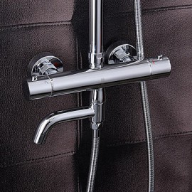 Shower Tap Contemporary Thermostatic / Rain Shower / Handshower Included Brass Chrome