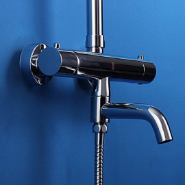 Shower Tap Contemporary Thermostatic / Rain Shower / Handshower Included Brass Chrome