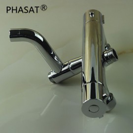 Contemporary Chrome Brass Thermostatic Shower Tap with Shower Head