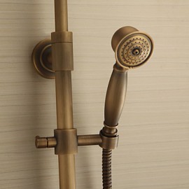 Antique Brass Tub Shower Tap with 8 inch Shower Head + Hand Shower