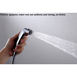 Bathroom/Toilet Chrome Shattaf Bidet Sprayer Gun, With Wall Mounted Thermostatic Tap Valve And 150 cm Hose