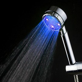 3-Color ABS Temperature Detectable LED Color Changing Hand Shower