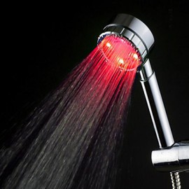 3-Color ABS Temperature Detectable LED Color Changing Hand Shower