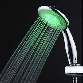 3-Color ABS Temperature Detectable LED Color Changing Hand Shower