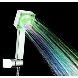 3-Color ABS Temperature Detectable LED Color Changing Hand Shower