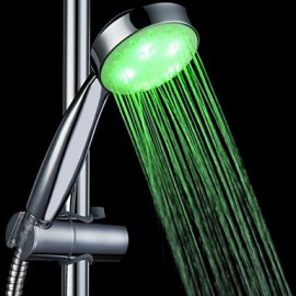 3-Color ABS Temperature Detectable LED Color Changing Hand Shower