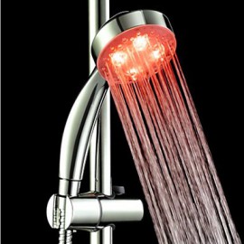 3-Color ABS Temperature Detectable LED Color Changing Hand Shower