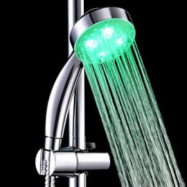 3-Color ABS Temperature Detectable LED Color Changing Hand Shower