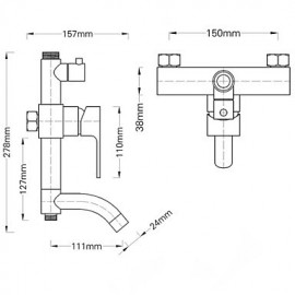 Shower Tap Contemporary Rain Shower / Handshower Included Brass Chrome