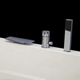 Bathtub Tap - Contemporary - Waterfall / Handshower Included - Brass (Chrome)