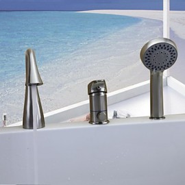 Bathtub Tap - Contemporary - Waterfall / Handshower Included - Brass (Nickel Brushed)