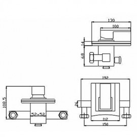 Contemporary Waterfall Tub Tap with Glass Spout (Wall Mount)