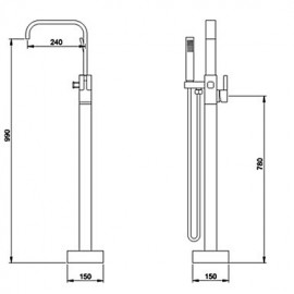 Contemporary - Floor Standing - Brass (Chrome)