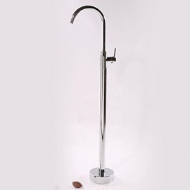 Bathtub Tap - Contemporary - Floor Standing - Brass (Chrome)