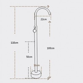 Bathtub Tap - Contemporary - Floor Standing - Brass (Chrome)