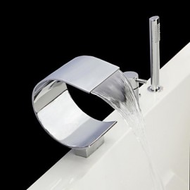 Bathtub Tap - Contemporary - Waterfall / Handshower Included - Brass (Chrome)