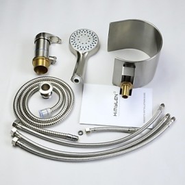 Bathtub Tap - Contemporary - Waterfall / Handshower Included - Brass (Nickel Brushed)