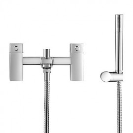 Bath Shower Mixer Tap With Handset, Holder  Hose - Chrome