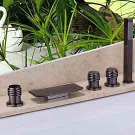 Shower Tap / Bathtub Tap - Contemporary - Handshower Included / Waterfall - Brass (Oil-rubbed Bronze)