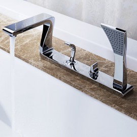 Tub Tap Centerset / Pull out with Chrome Two Handles Five Holes