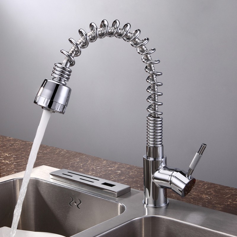 Deck Mounted Single Handle One Hole with Chrome Kitchen Tap - Faucet Shop