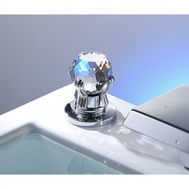 Aquafaucet Crystal Handle Widespread Bathroom Sink Vessel Faucet Lavatory Vanity Basin Mixer Tap