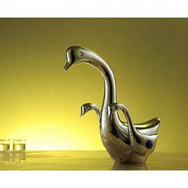 Aquafaucet Swan Bathroom Sink Vessel Faucet Vanity Mixer Tap Chrome Brass Two Handles