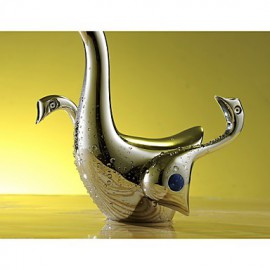 Aquafaucet Swan Bathroom Sink Vessel Faucet Vanity Mixer Tap Chrome Brass Two Handles