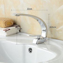 Basin Faucet Contemporary Style Single Handle One Hole Hot And Cold Chrome