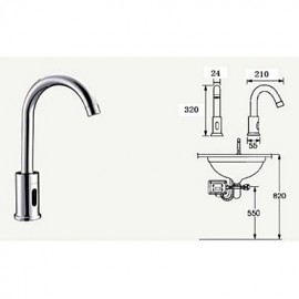 Bathroom Basin Hands Free Automatic Electronic Mixer Sensor Tap Faucet