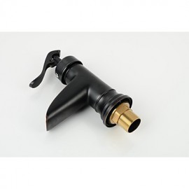 Bathroom Deck Mounted Oil-Rubbed Bronze Waterfall Single Handle Single Hole Basin Faucet