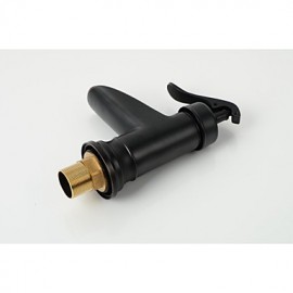 Bathroom Deck Mounted Oil-Rubbed Bronze Waterfall Single Handle Single Hole Basin Faucet