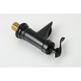 Bathroom Deck Mounted Oil-Rubbed Bronze Waterfall Single Handle Single Hole Basin Faucet