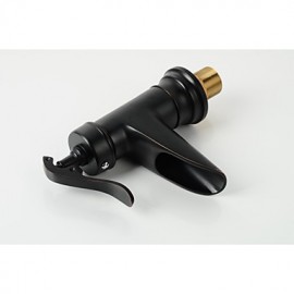 Bathroom Deck Mounted Oil-Rubbed Bronze Waterfall Single Handle Single Hole Basin Faucet