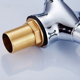 Bathroom Sink Faucet Chrome Finish Brass (Hot And Cold)