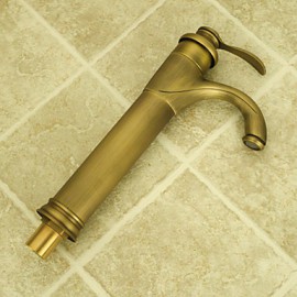 Bathroom Sink Faucet Antique Inspired Design-Antique Brass Finish Faucet Single Handle