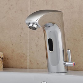 Bathroom Sink Faucet Brass Finish With Automatic Sensor (Hot And Cold)