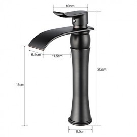 Bathroom Sink Faucet In Vintage Style Contemporary Brass Finish Tall Bathroom Sink Faucet-Black