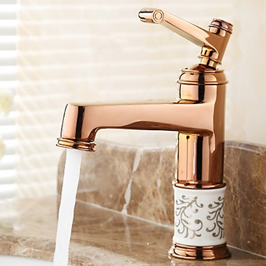 faucet sink bathroom rose gold centerset handle finish single faucets