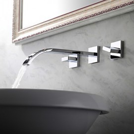 Bathroom Sink Faucet Wall Mount Contemporary Widespread Design