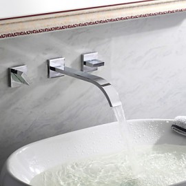 Bathroom Sink Faucet Wall Mount Contemporary Widespread Design