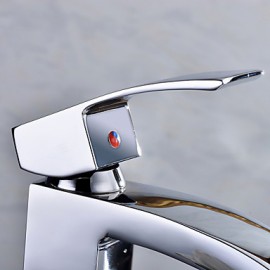 Bathroom Sink Faucet Contemporary Waterfall Brass Chrome