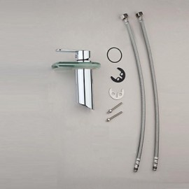 Bathroom Sink Faucet Contemporary Waterfall Brass Chrome