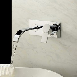 Bathroom Sink Faucet Contemporary Waterfall Brass Chrome