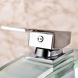 Bathroom Sink Faucet Contemporary Waterfall Brass Chrome