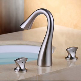 Bathroom Sink Faucet Contemporary Waterfall Brass Nickel