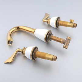 Bathroom Sink Faucet Contemporary Waterfall Brass Ti-Pvd